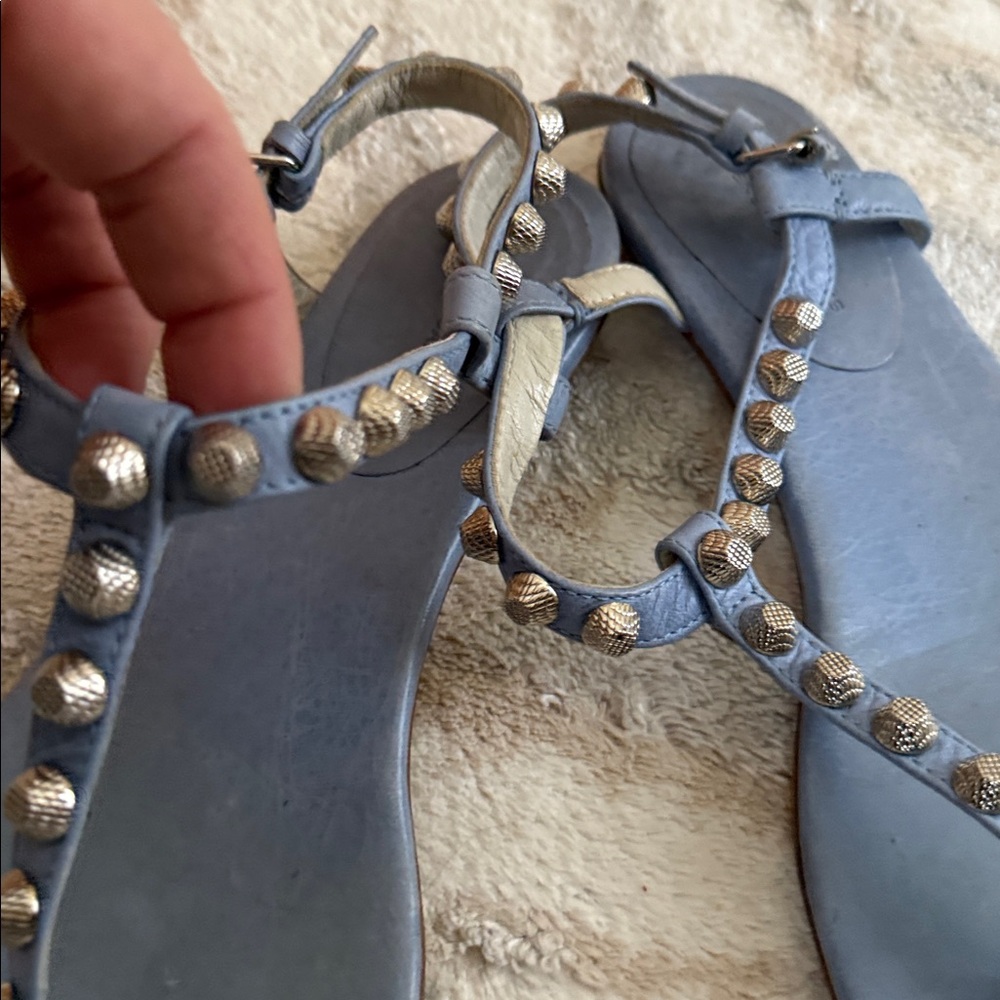 Balenciaga Blue Studded Sandals